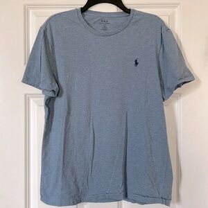 Mens Polo Ralph Lauren light blue cotton tee,  custom fit,  excellent condition